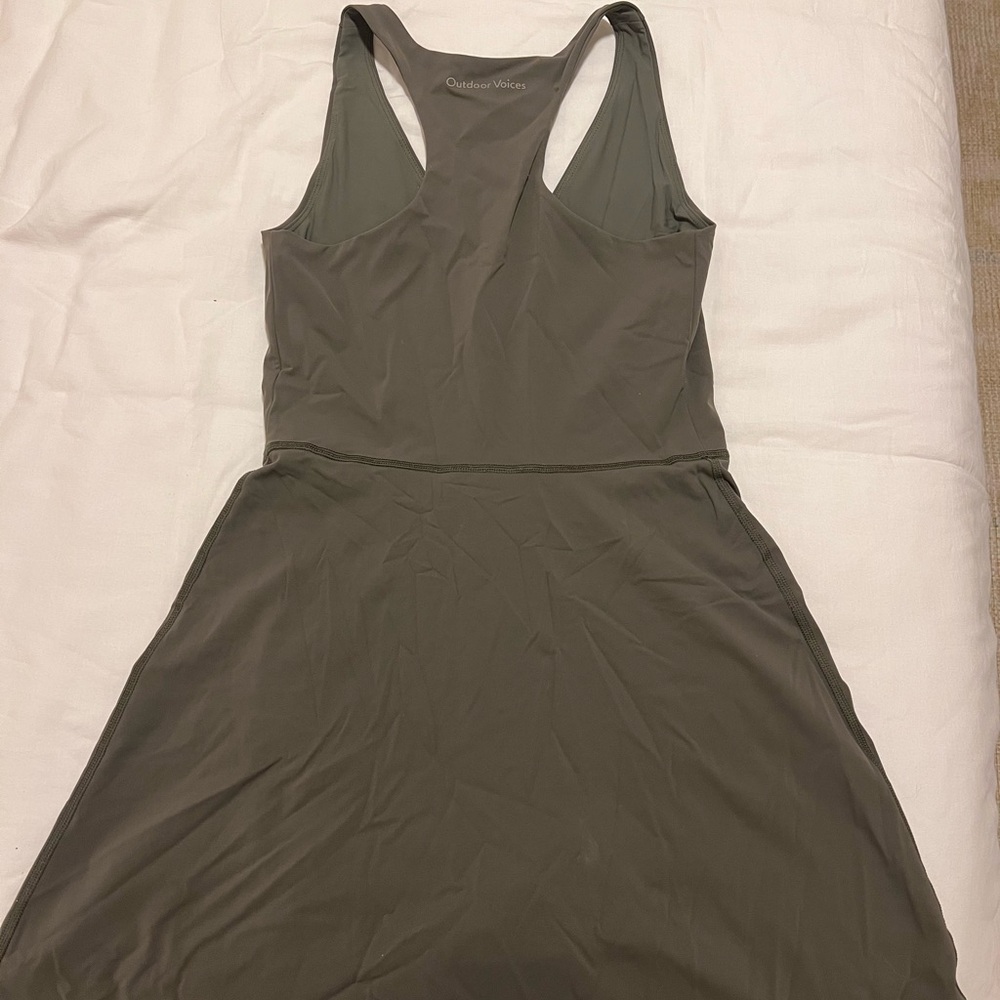 Outdoor Voices The Volley Racerback Exercise Dress Olive - Picture 4 of 4